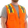 Hi Vis Surveyor's Vests - ANSI 2, Type R, DOT Striping, Zipper - Orange