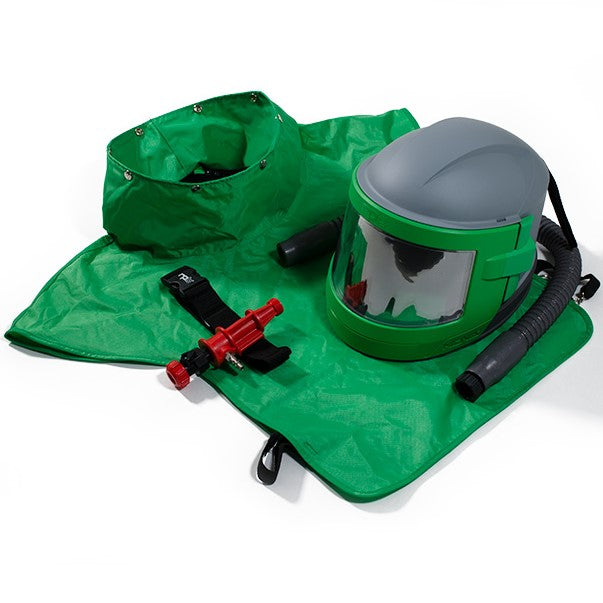 Nova 3 Supplied Air Respirator Blasting Helmet and Blast Shroud Kits, Adjustable Fit, Wide View, NIOSH Certified Protection for Abrasive Blasters
