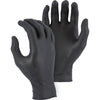 Disposable Gloves - 4 MIL Nitrile, Powder-Free, Textured, Ambidextrous, Rolled Cuff (100 Gloves) - Black
