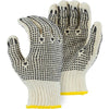 String Knit Glove - PVC Dotted, Mediumweight Cotton and Polyester Blend (PK 12 Pairs) - Majestic - PVC Dotted Both Sides