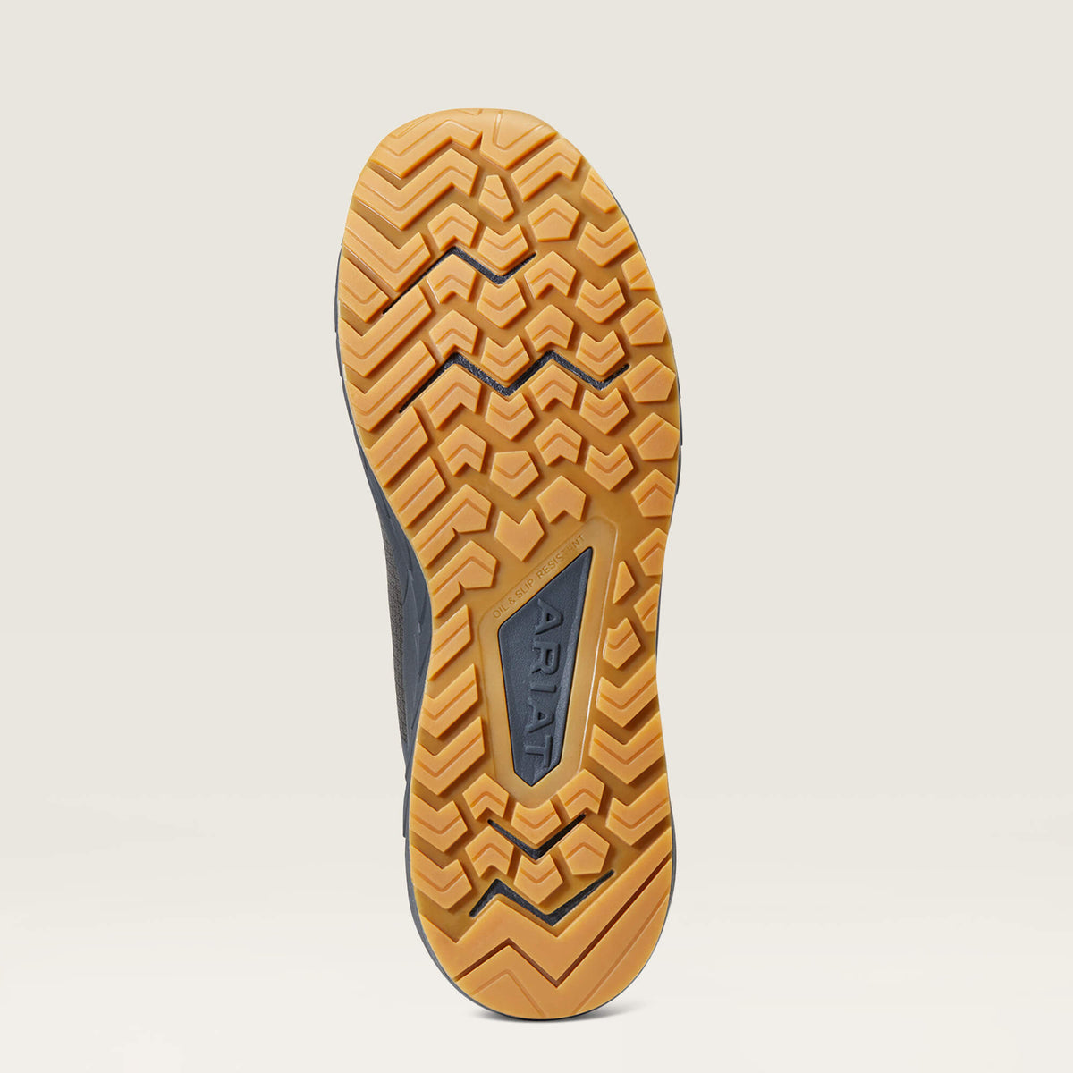 Ariat Outpace Composite Toe Work Shoe in Gunmetal, sole view