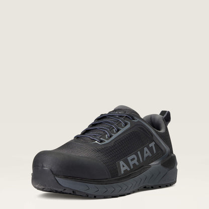 Ariat Outpace Composite Toe Work Shoe in Black, front view