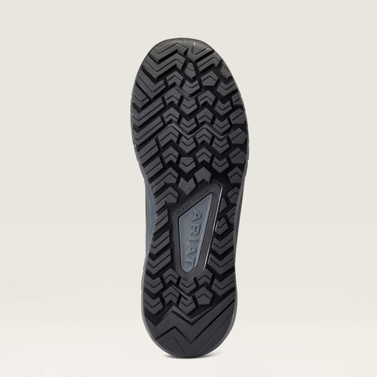 Ariat Outpace Composite Toe Work Shoe in Black, sole view