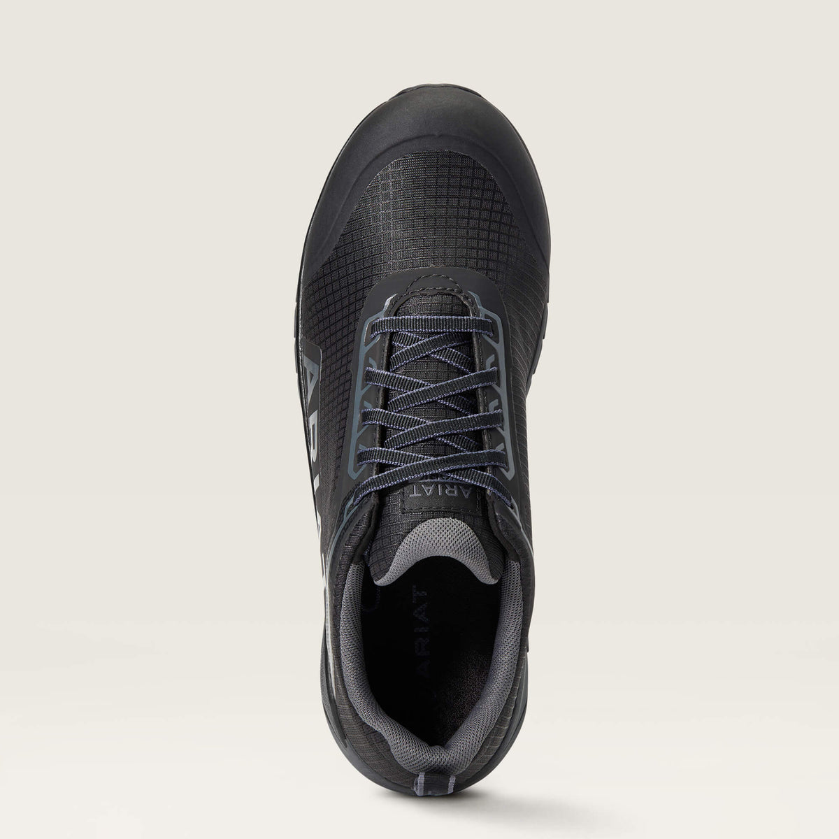 Ariat Outpace Composite Toe Work Shoe in Black, toe view