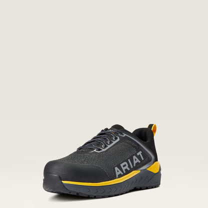 Ariat Men's Outpace Static Dissipative Composite Toe Work Shoe in Charcoal, 3-4 front view
