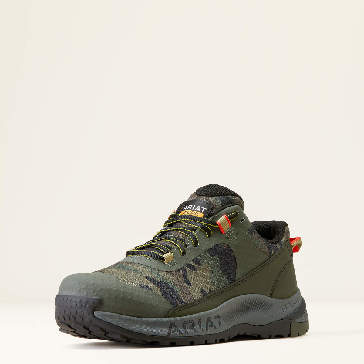 Ariat Men's Outpace Shift Composite Toe Work Shoe in Camo, 3-4 front view