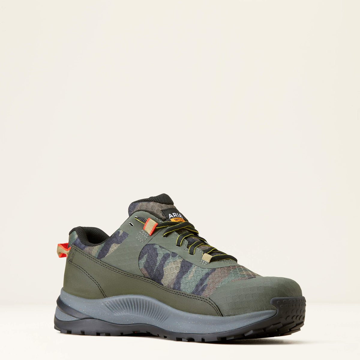 Ariat Men's Outpace Shift Composite Toe Work Shoe in Camo, medial view