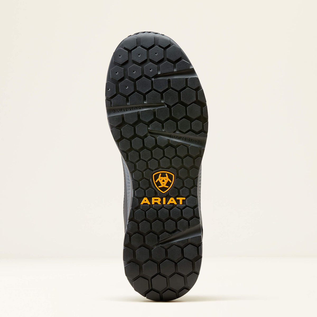 Ariat Men's Outpace Shift Mid Composite Toe Work Shoe in Dark Shadow, sole view