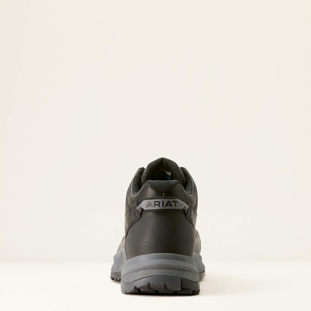 Ariat Men's Outpace Shift Waterproof Composite Toe Work Shoe in Black, heel view
