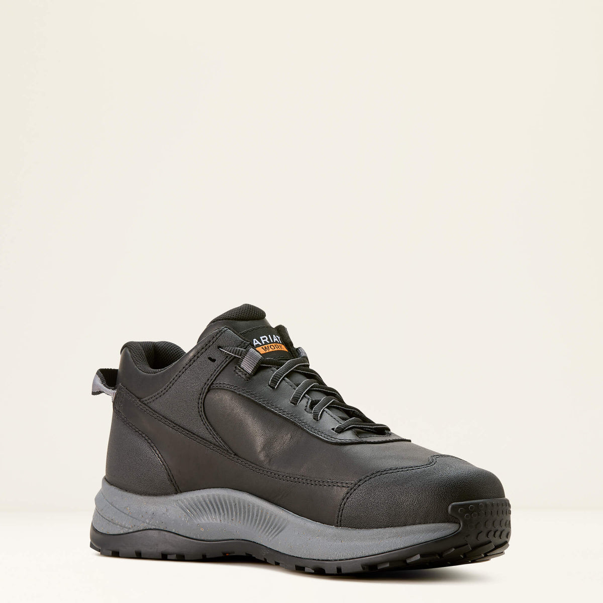 Ariat Men's Outpace Shift Waterproof Composite Toe Work Shoe in Black, medial view