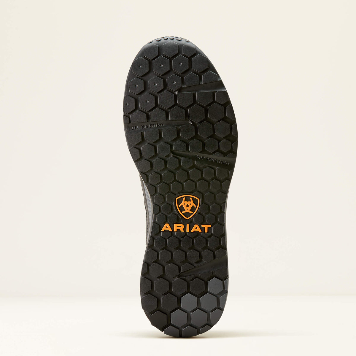 Ariat Men's Outpace Shift Waterproof Composite Toe Work Shoe in Black, sole view