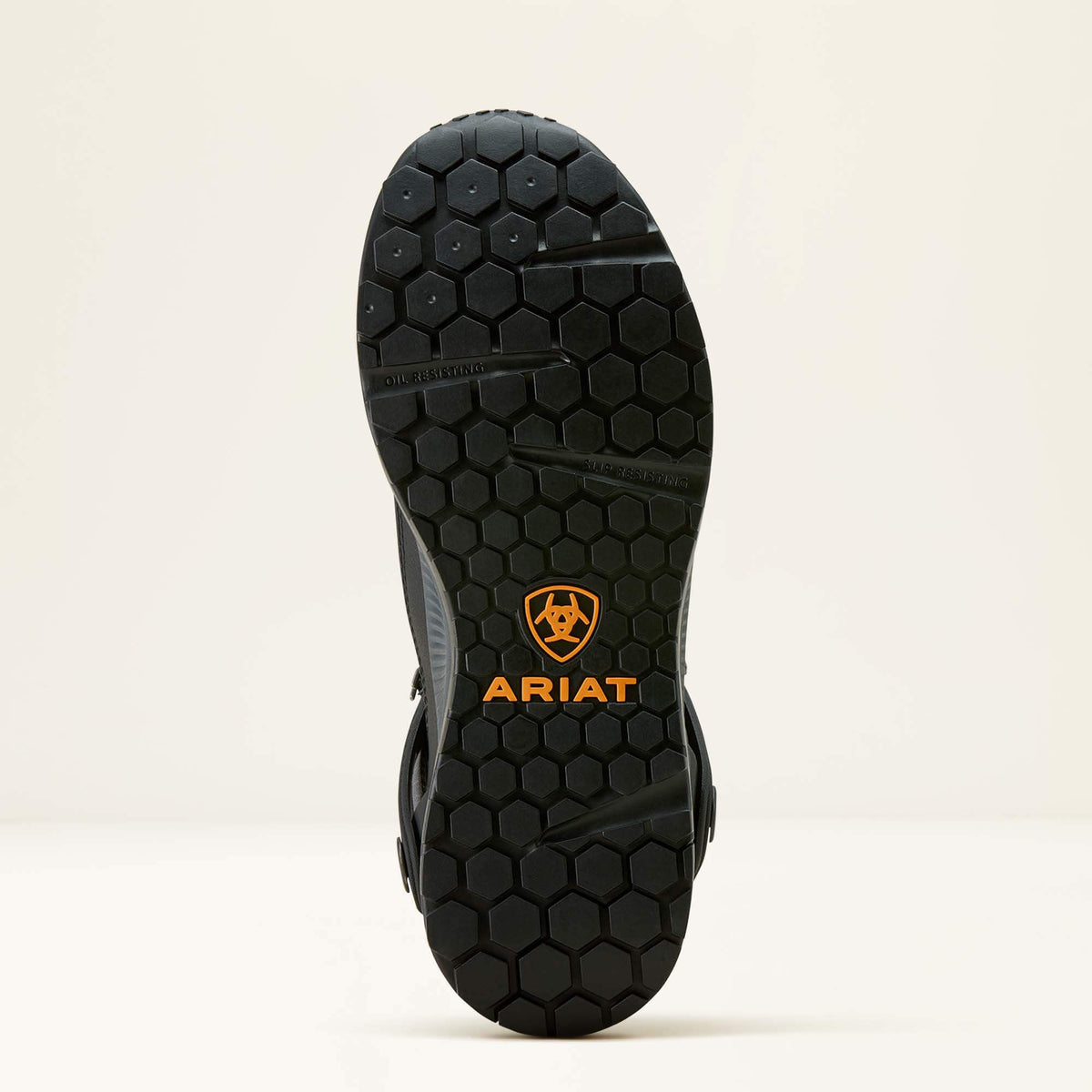 Ariat Men's Outpace Shift 6-inch Waterproof Composite Toe Work Boot in Black, sole view
