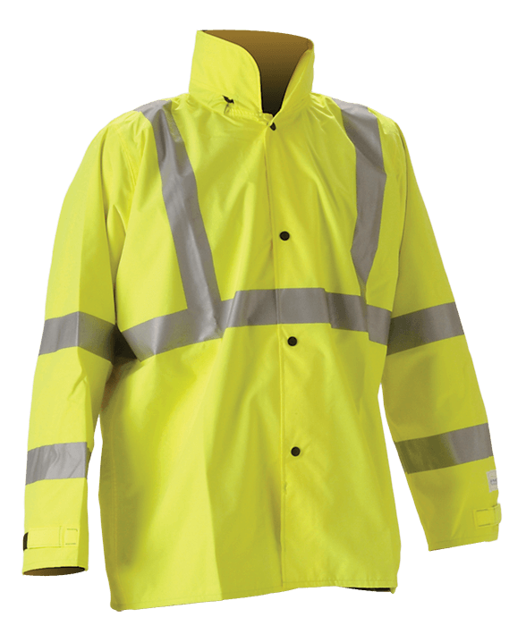 NASCO Envisage HiVis rain jacket in Fluorescent Yellow