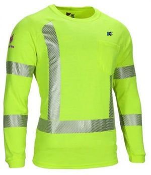 Knobelsdorff Logo - DRIFIRE Helix FR Long Sleeve T-Shirt - Hi Vis Yellow
