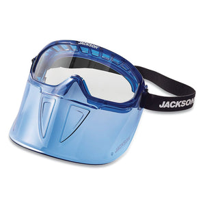 GPL500 Series Premium Goggle with Detachable Face Shield Blue Frame AF Clear