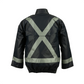 NASCO PetroStorm FR rain jacket with reflective trim and patch pockets in Navy, back view