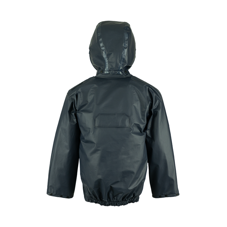 NASCO PetroStorm FR rain jacket with hood snaps in Navy, alternate view