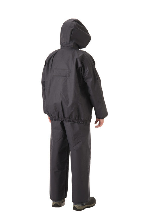 NASCO PetroStorm jacket and bib overalls in Navy, back full-suit view