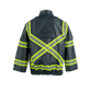 NASCO PetroStorm FR rain jacket with reflective triple trim in Navy, back view