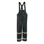 NASCO PetroStorm FR rain bib overalls with reflective trim in Navy, front view