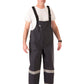 NASCO PetroStorm FR rain bib overalls with reflective trim in Navy, worn view
