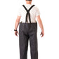 NASCO PetroStorm FR rain bib overalls with quick-release buckles in Navy, worn back view