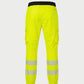 Vohl Hi Vis Jogger Pant – Safety Yellow – SKU HV-JG-105, back view with elastic waistband and reflective lower leg bands | color:Safety Yellow