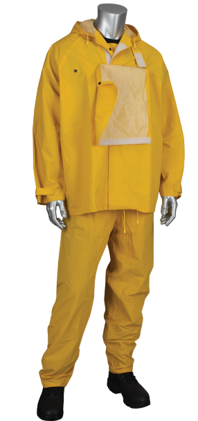 PVC Jacket with Hood and Bib Overalls