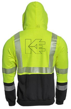 Knobelsdorff Logo - Drifire Hi-Vis Zipper Hoodie - Type R Class 3, CAT 2