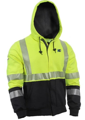 Knobelsdorff Logo - Drifire Hi-Vis Zipper Hoodie - Type R Class 3, CAT 2