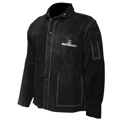 Caiman - 3029 30" Black Boarhide Leather Welding Coat / Jacket