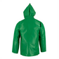 NASCO AcidBasic chemical splash rain jacket with attached hood in Green, alternate view