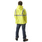 NASCO WorkChoice HiVis rain jacket with attached hood in Fluorescent Yellow, alternate view