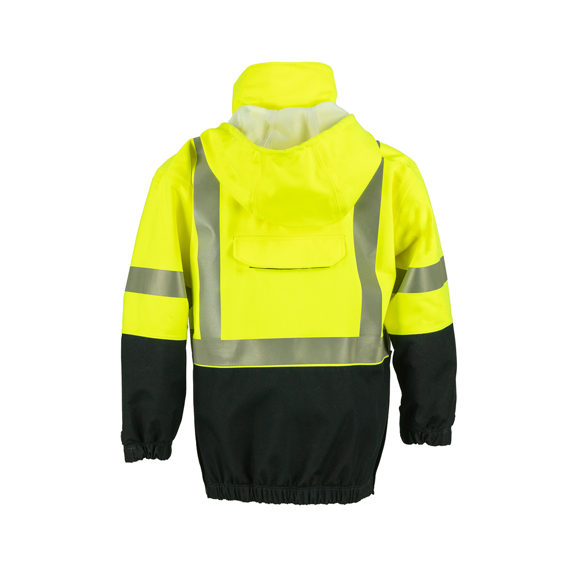 NASCO Omega FR rain jacket in Navy and Fluorescent Yellow, alternate view