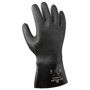 6780R - Chemical Resistant Gloves, Neoprene, 12 in L, 26 mil, Black, 10, Pack of 12 Pairs