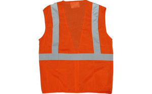 CA Hull Majestic Hi Vis Orange Mesh Safety Vest ANSI 2, Zipper Close