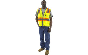 Hi-Vis Safety Vest with D-Ring Pass Through and 2-Tone DOT Striping