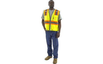 Hi-Vis Safety Vest with D-Ring Pass Through and 2-Tone DOT Striping