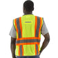 Hi-Vis Safety Vest with D-Ring Pass Through and 2-Tone DOT Striping
