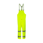 NASCO WorkLite HiVis rain bib overalls in Fluorescent Yellow, front view