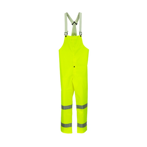 NASCO WorkLite HiVis rain bib overalls in Fluorescent Yellow, front view