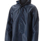 NASCO WorkLite rain jacket with attached hood, pockets and zipper in Navy