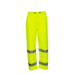 NASCO WorkLite HiVis rain pants in Fluorescent Yellow, front view
