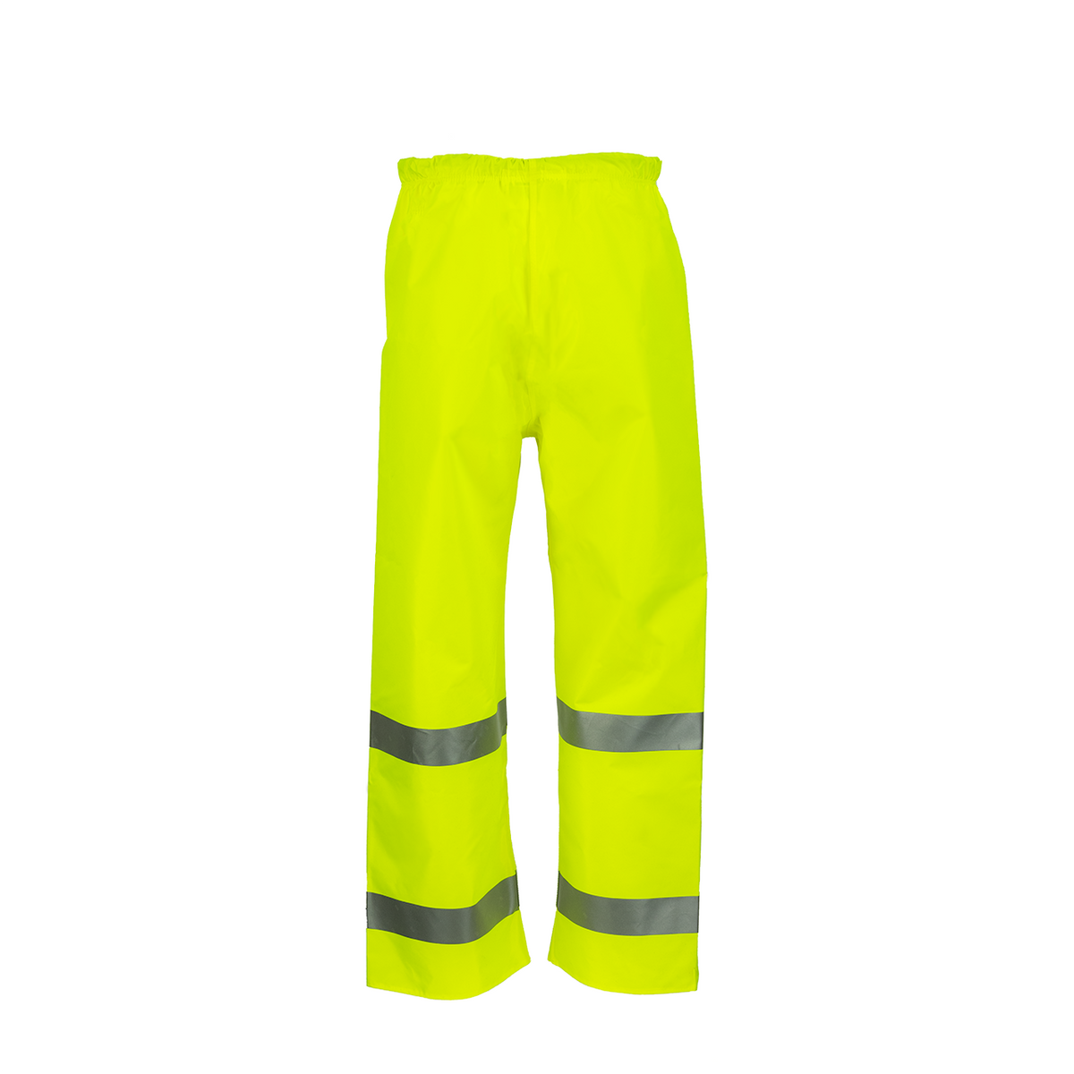 NASCO WorkLite HiVis rain pants in Fluorescent Yellow, back view