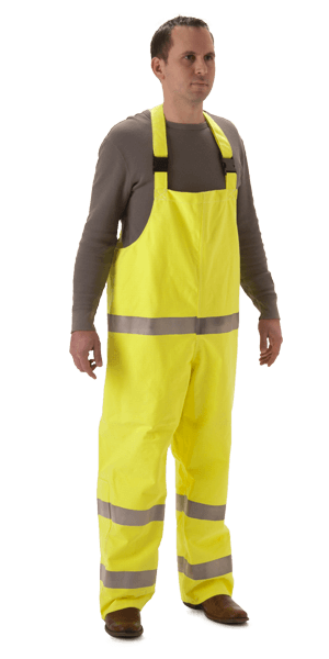 NASCO Rampart FR rain bib overalls in Fluorescent Yellow