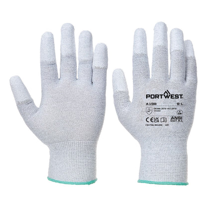 ESD Fingertip Glove - Gray (Pack of 12)