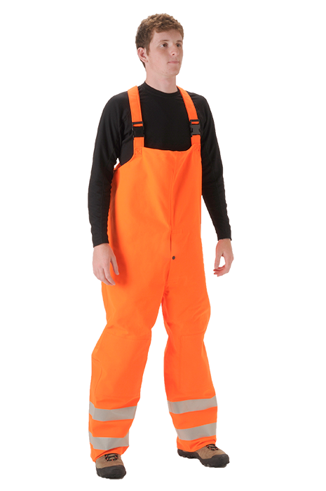 NASCO Omega 5001T FR rain bib overalls in Fluorescent Orange