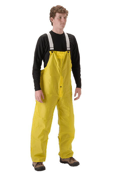 NASCO WorkLite rain bib overalls with fly front in Yellow