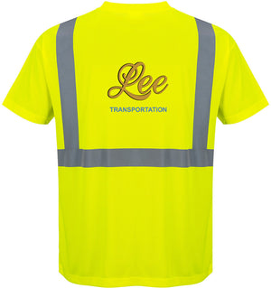 Lee Transportation Logo - Hi-Vis Short Sleeve Pocket T-Shirt - Portwest