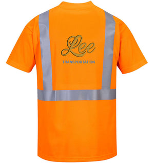 Lee Transportation Logo - Hi-Vis Short Sleeve Pocket T-Shirt - Portwest